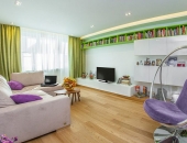 Thiết kế nội thất độc đáo của căn hộ 58m2 dành cho gia đình trẻ lấy gam màu chủ đạo xanh lá cây